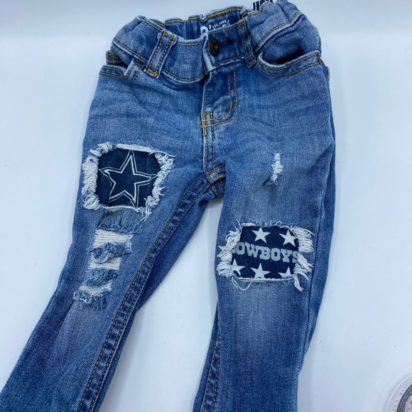 OOAK Oshkosh B’Gosh Dallas Cowboys 6-9 months baby jeans - Picture 1 of 10